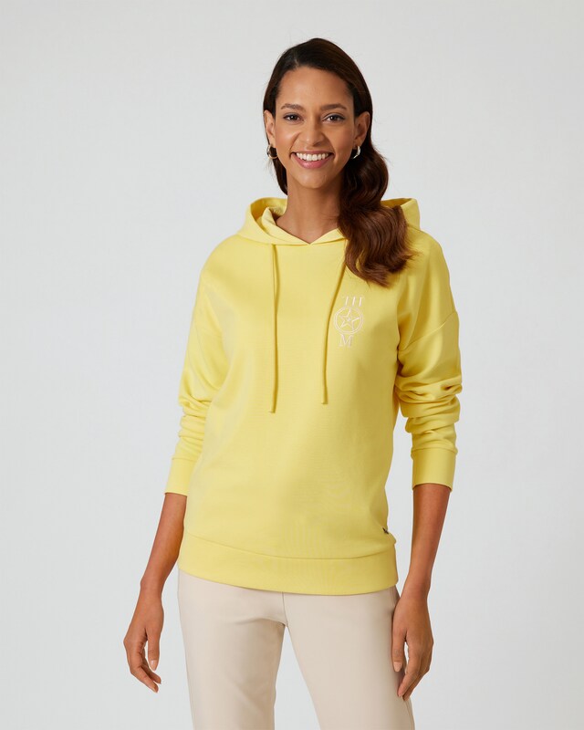 Jersey-Hooodie mit Logostickerei
