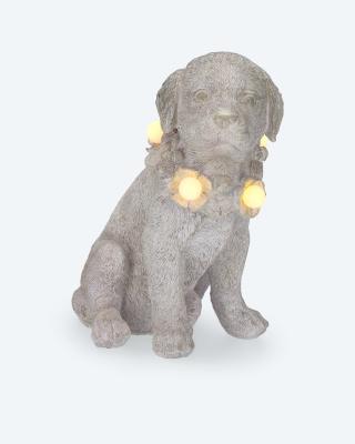 Outdoor-Hundefigur mit LED-Halsband