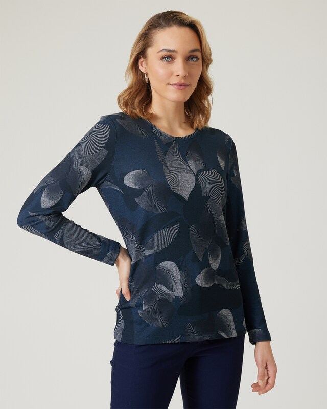 Feinstrickshirt mit Fantasiedruck