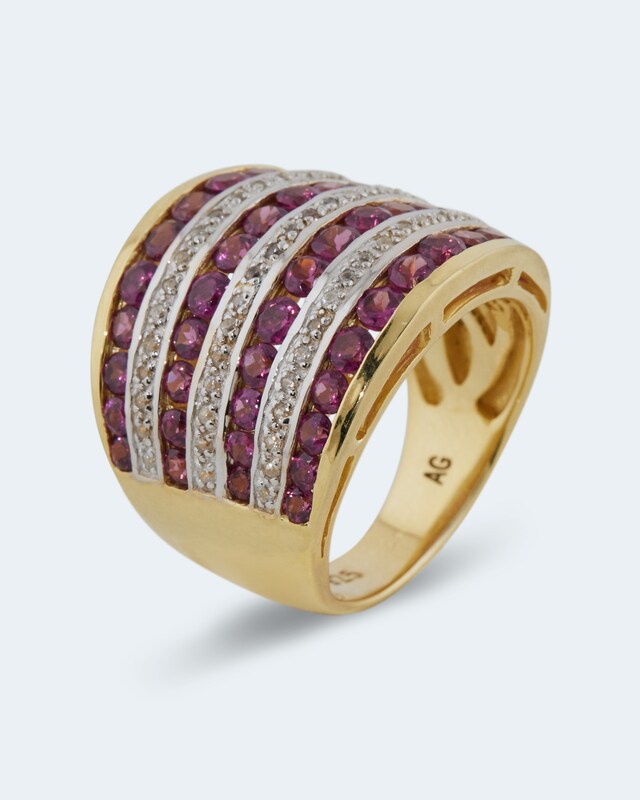 Ring mit Rhodolith und Zirkon