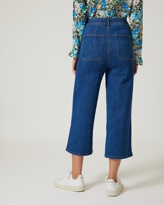 Culotte-Jeans mit Taschen