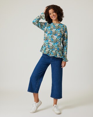 Culotte-Jeans mit Taschen