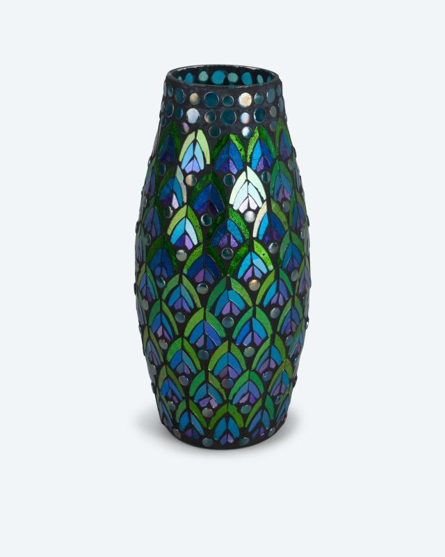 Produktabbildung für Mosaik-Vase im Pfauen-Design