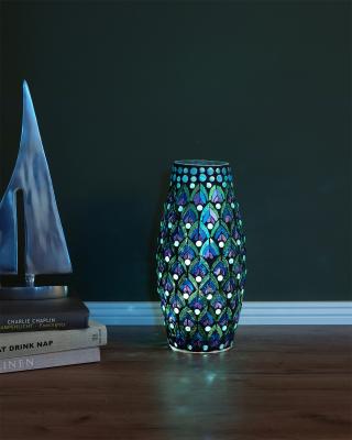 Mosaik-Vase im Pfauen-Design