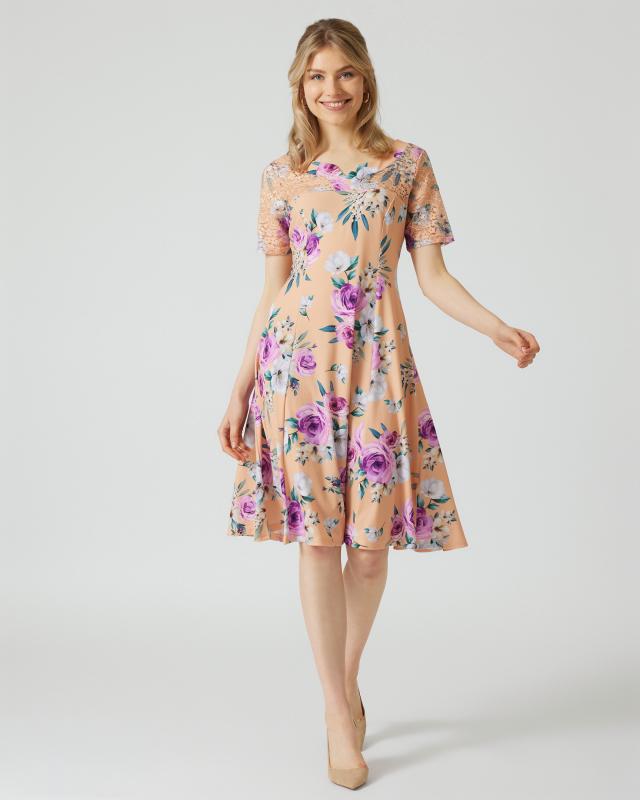 A-Linien-Kleid mit Blumen-Print