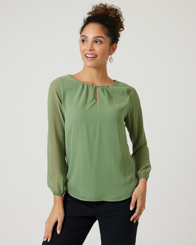 Bluse mit Schlüssellochausschnitt