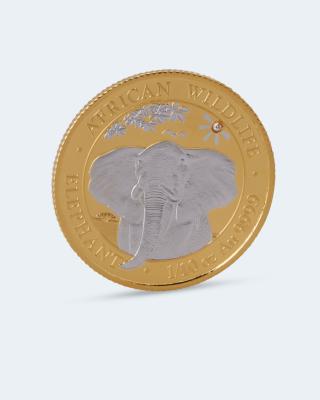 Goldmünze mit Somalia Elephant