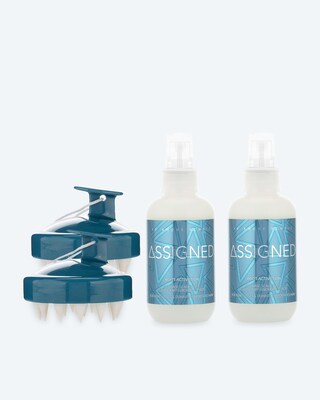 2-Phasen-Kopfhaut-Tonikum & Massagebürste, 4tlg.