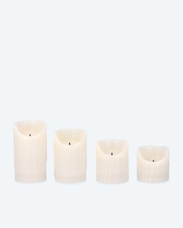 4 LED-Echtwachs-Kerzen mit Ladestation