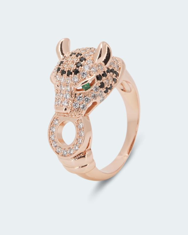 Raubkatzen-Ring mit Zirkonia