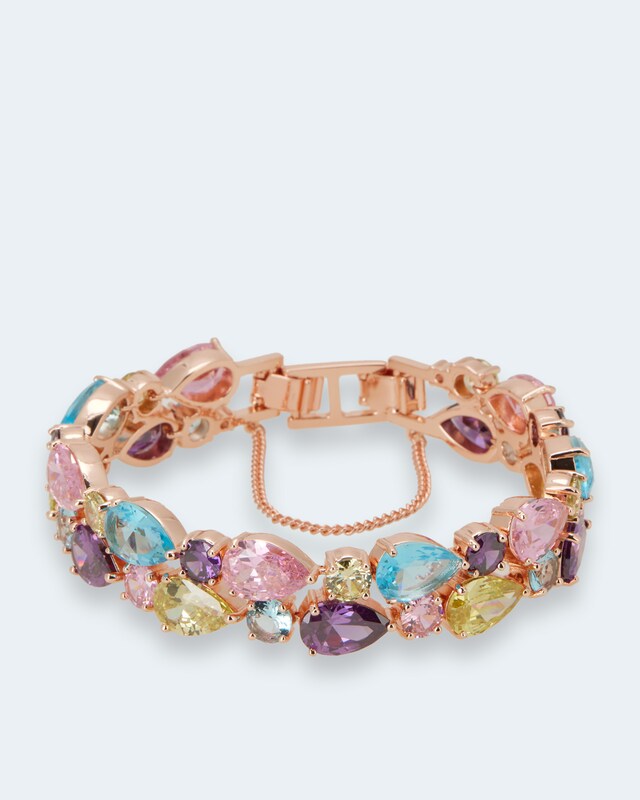 Armband mit Zirkonia und Glassteinen