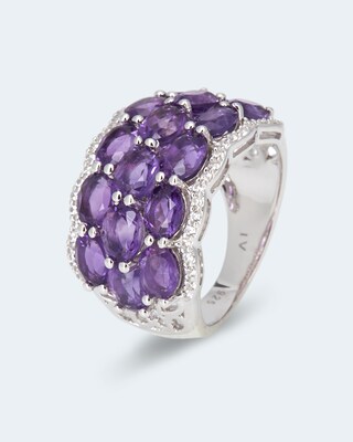 Ring mit Amethyst und Zirkon