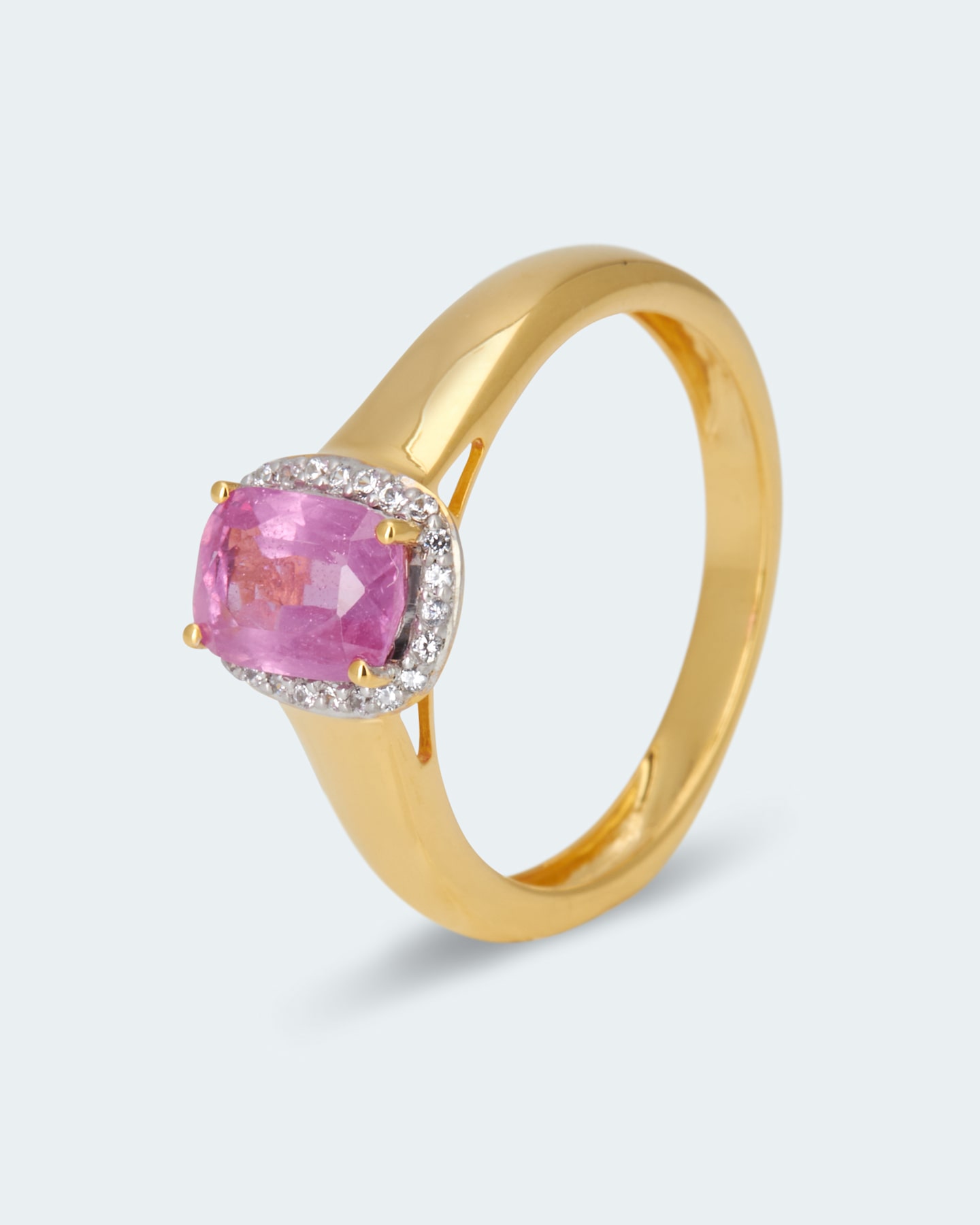Produktabbildung für Ring mit Pink Saphir und Zirkon