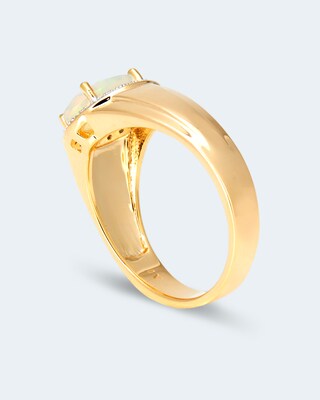 Ring mit Opal und Zirkon