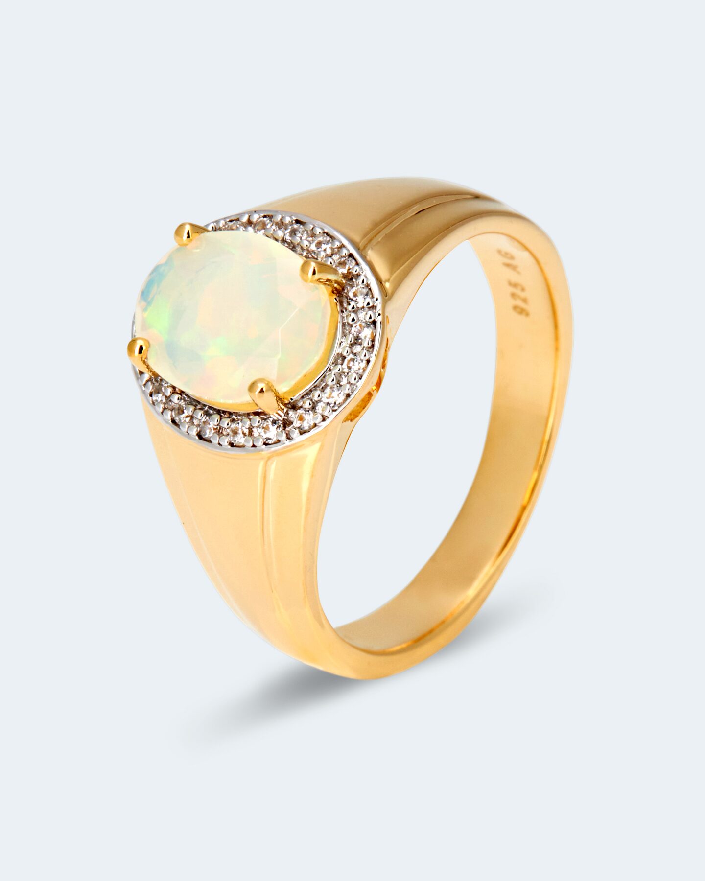 Produktabbildung für Ring mit Opal und Zirkon