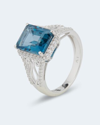 Ring mit Blautopas & Zirkonen