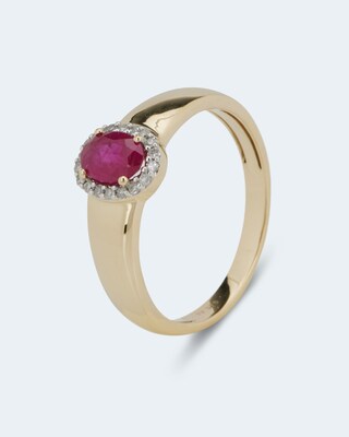 Ring mit Rubin & Diamanten
