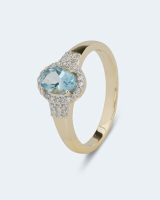 Ring mit Aquamarin & Diamanten