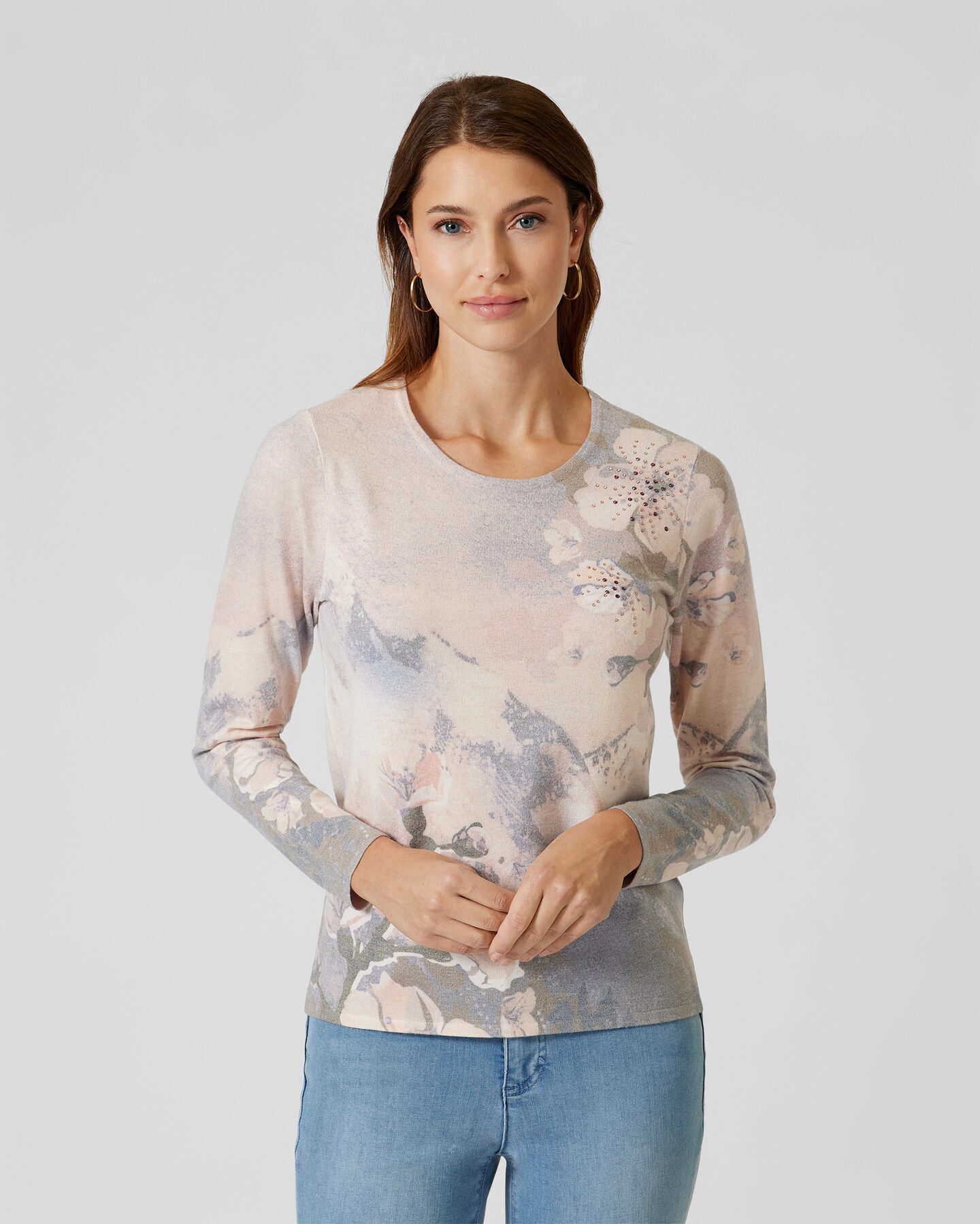 Produktabbildung für Soft Pullover "Asia-Blumen"