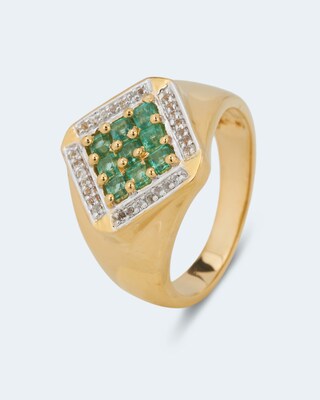 Ring mit Smaragd und Weißtopas