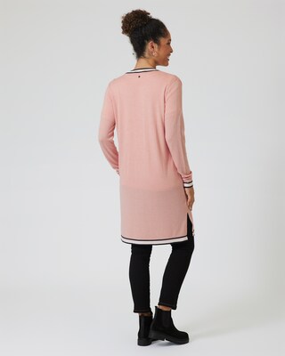 Longcardigan mit Kontrastkante