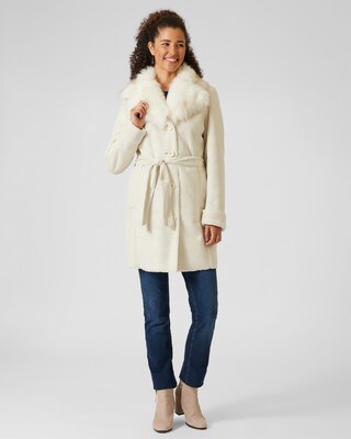 Mantel aus Veloursleder-Imitat