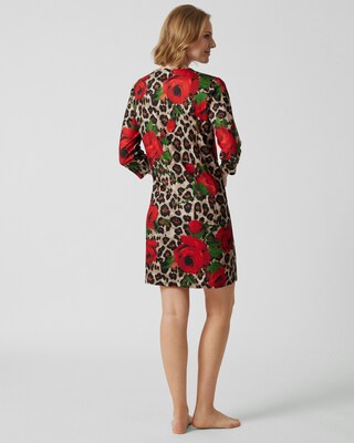 Bigshirt mit Rosen- und Leo-Druck