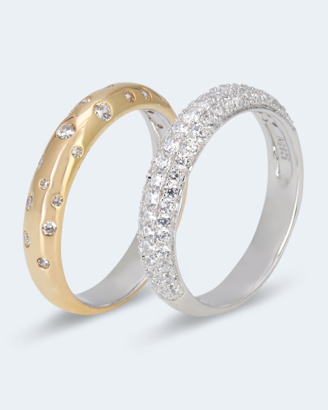 2er Ring-Set mit Zirkonia