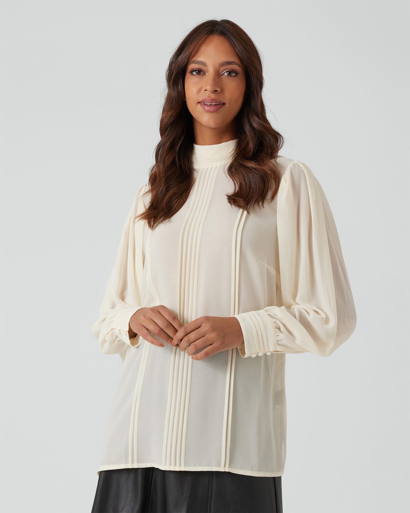 Produktabbildung für Bluse mit Biesen und Schluppe