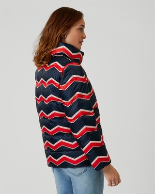 Steppjacke mit Zick-Zack-Druck
