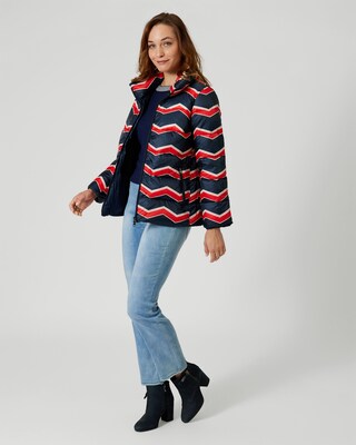 Steppjacke mit Zick-Zack-Druck