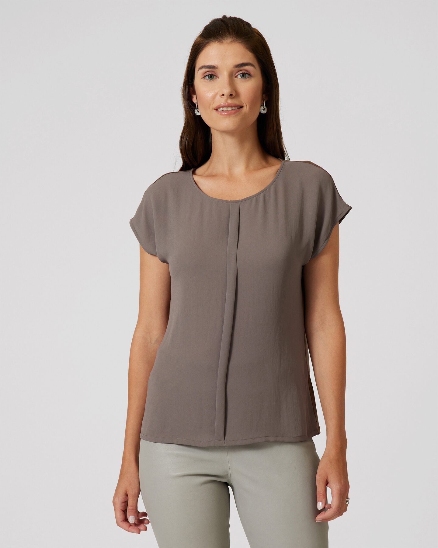 Produktabbildung für Blusenshirt im Material-Mix