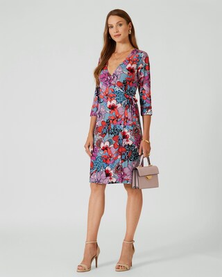 Wickelkleid mit Blüten-Print