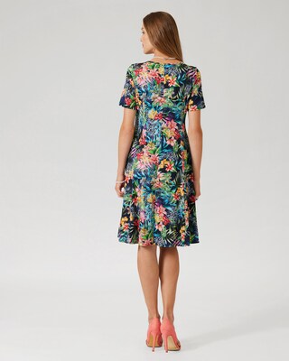 A-Linienkleid mit Blumen-Print