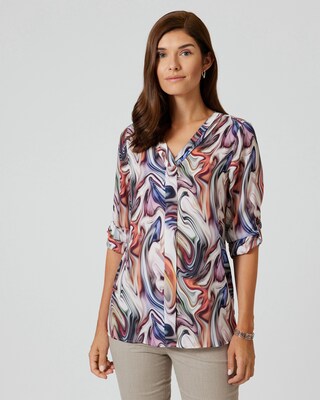 Bluse "Thea" mit Marmor-Print