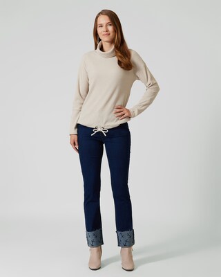 Rollkragenpullover mit Zugband