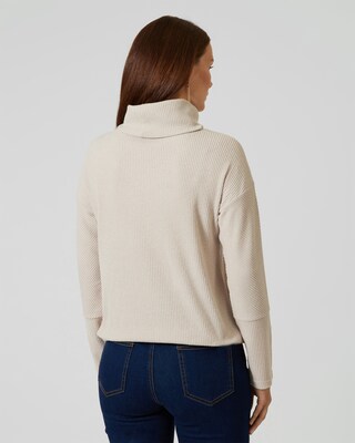 Rollkragenpullover mit Zugband