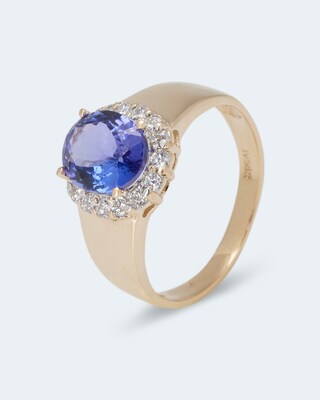 Ring mit Tansanit AAAA+ & Brillanten