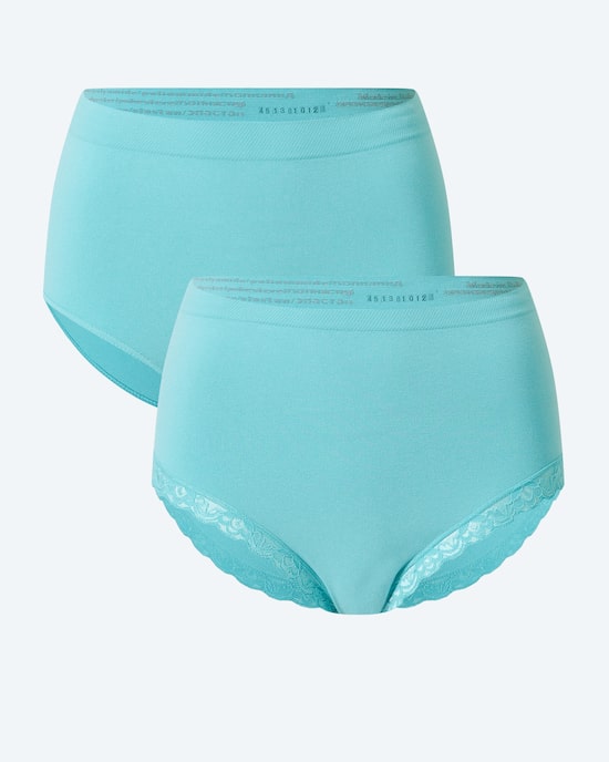 Produktabbildung für Melange Slip, 2tlg. (uni/Spitzenbesatz)