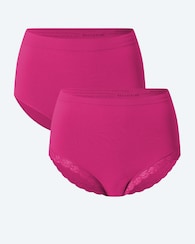 Produktabbildung für Melange Slip, 2tlg. (uni/Spitzenbesatz)