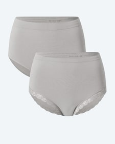Produktabbildung für Melange Slip, 2tlg. (uni/Spitzenbesatz)