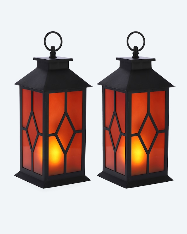 Produktabbildung für LED-Laterne mit Feuer-Effekt, 2tlg.