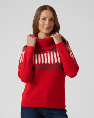 Norwegerpullover mit Rollkragen