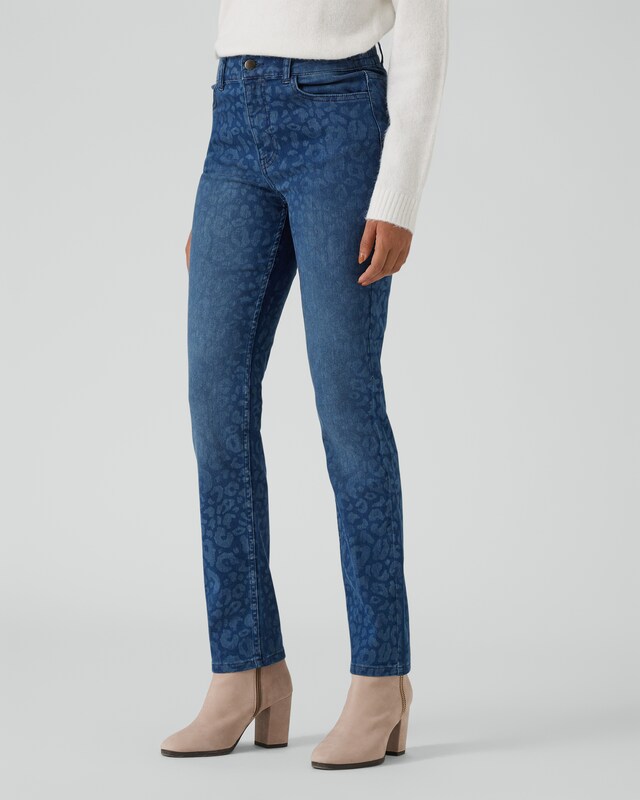 5-Pocket-Jeans mit Animal-Laser-Print