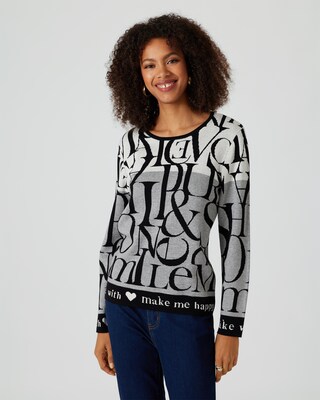 Jacquard-Pullover im Schrift-Design