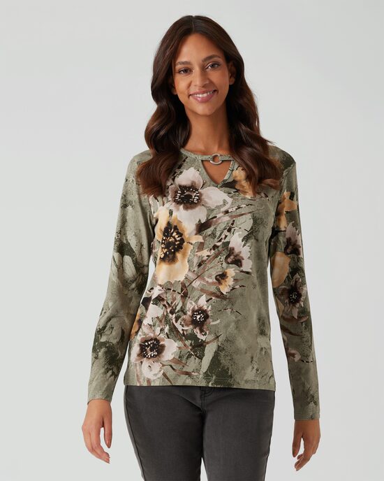 Produktabbildung für Shirt mit Blumen-Druck