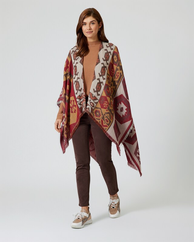 Jacquard-Poncho