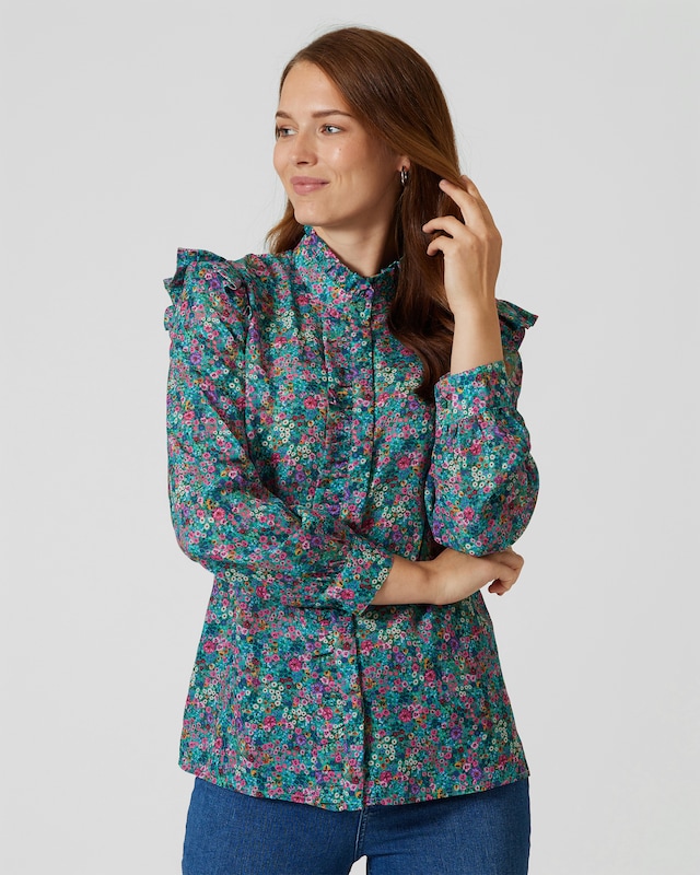 Bluse mit Rüschenkante