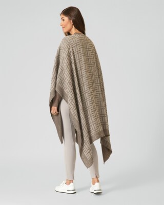 Jacquard-Poncho zum Wenden