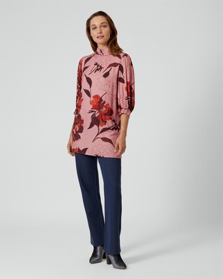 Longbluse mit Blumendruck